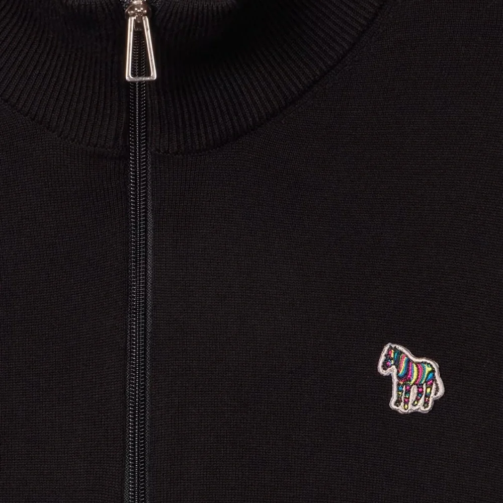 P. S. Paul Smith Men's Black Quarter-Zip Sweater S-M